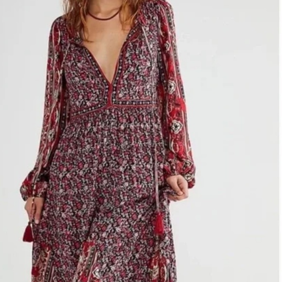 Free People Boho Floral  Happy Feelings Maxi Dress XS - Picture 5 of 17